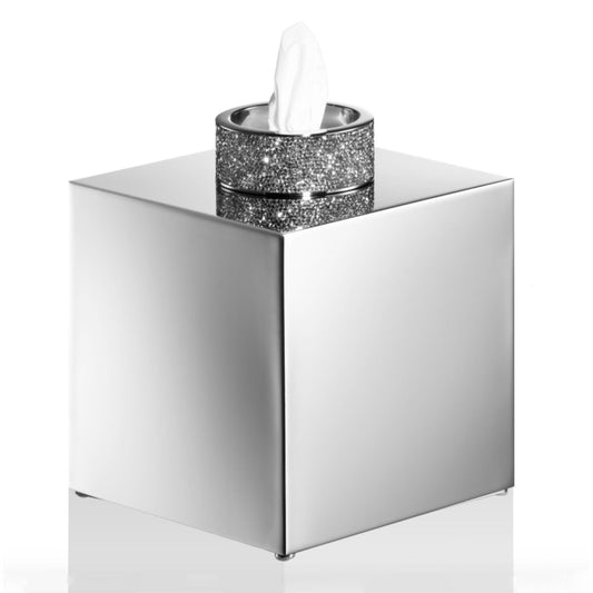 Luxury Chrome Tissue Box with Swarowski® Crystals - |VESIMI Design|