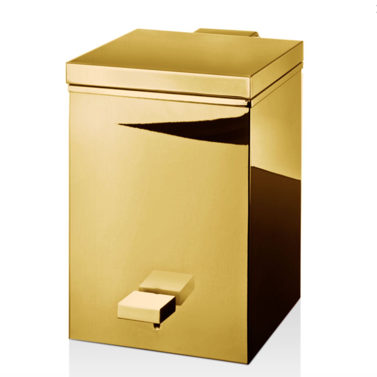 Luxury Classic Cube Design Gold Bathroom Pedal Bin - |VESIMI Design|