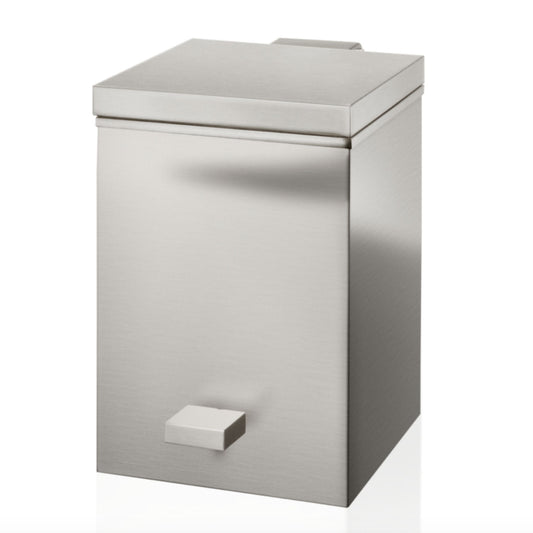 Luxury Classic Cube Design Nickel Satined Bathroom Pedal Bin - |VESIMI Design|