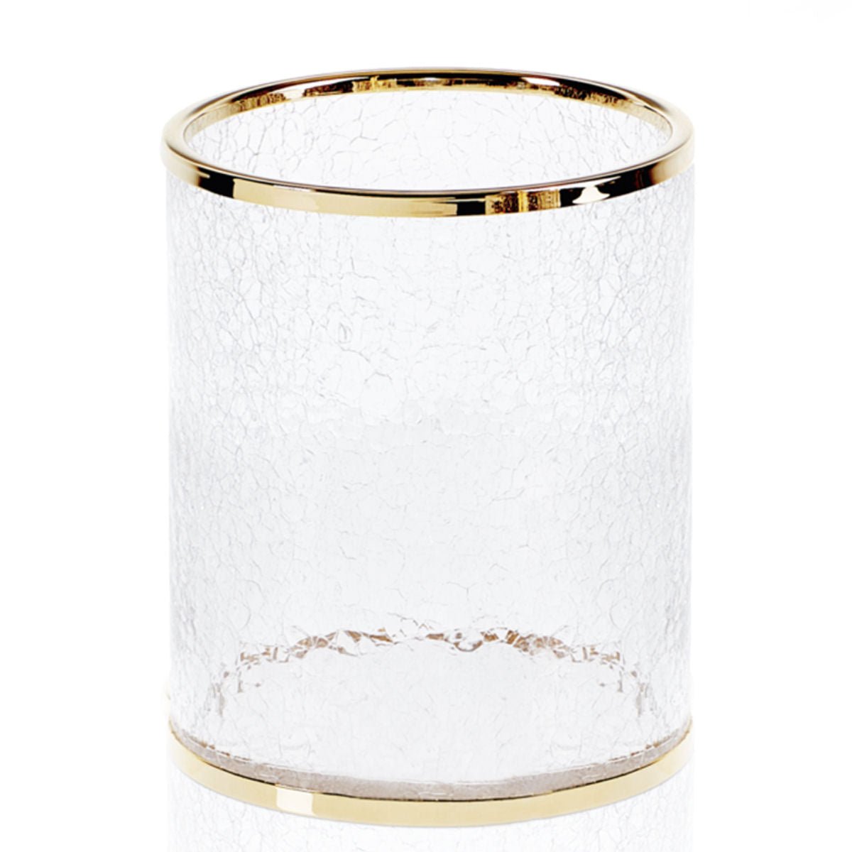 Luxury Cracked Glass Gold Bathroom Waste Bin by Decor Walther - |VESIMI Design|