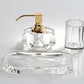 Luxury Crystal Clear Glass Liquid Soap Dispenser - |VESIMI Design| Luxury Bathrooms & Deco