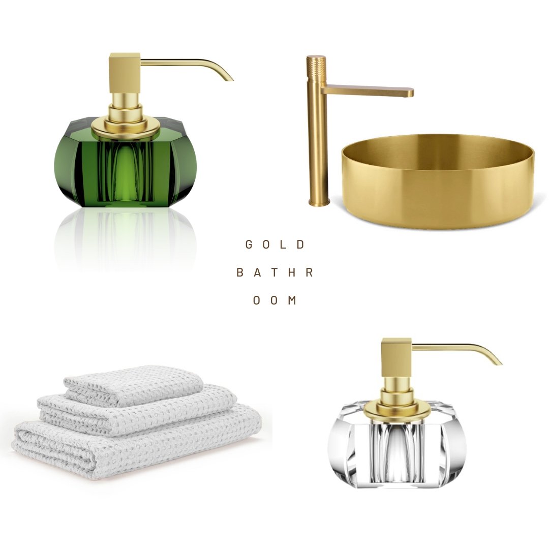 Luxury Crystal Liquid Soap Glass Dispenser | English Green - |VESIMI Design| Luxury Bathrooms & Deco
