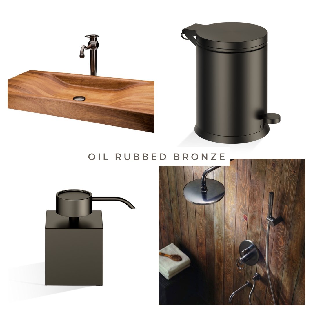 Luxury Dark Bronze Bathroom Pedal Bin with Soft Close - |VESIMI Design| Luxury Bathrooms & Deco