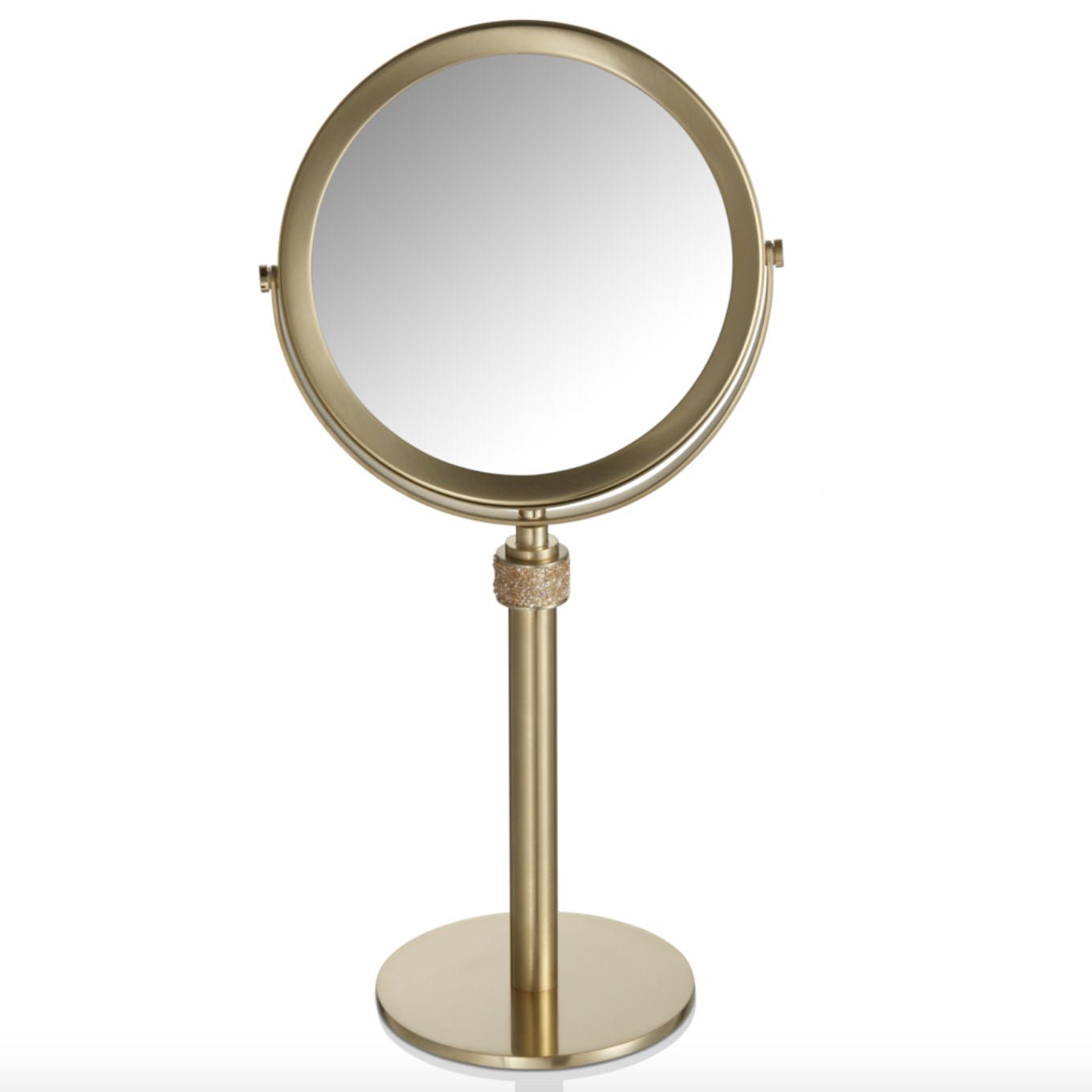 Luxury Decor Walther Matt Gold Cosmetic Mirror with Swarowski® Crystals - |VESIMI Design|