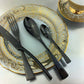 Luxury design BLACK Cutlery - set for 1 - |VESIMI Design| Luxury and Rustic bathrooms online