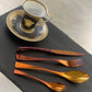 Luxury design SUNSET Orange Colors Cutlery - Set for 1 - |VESIMI Design| Luxury and Rustic bathrooms online