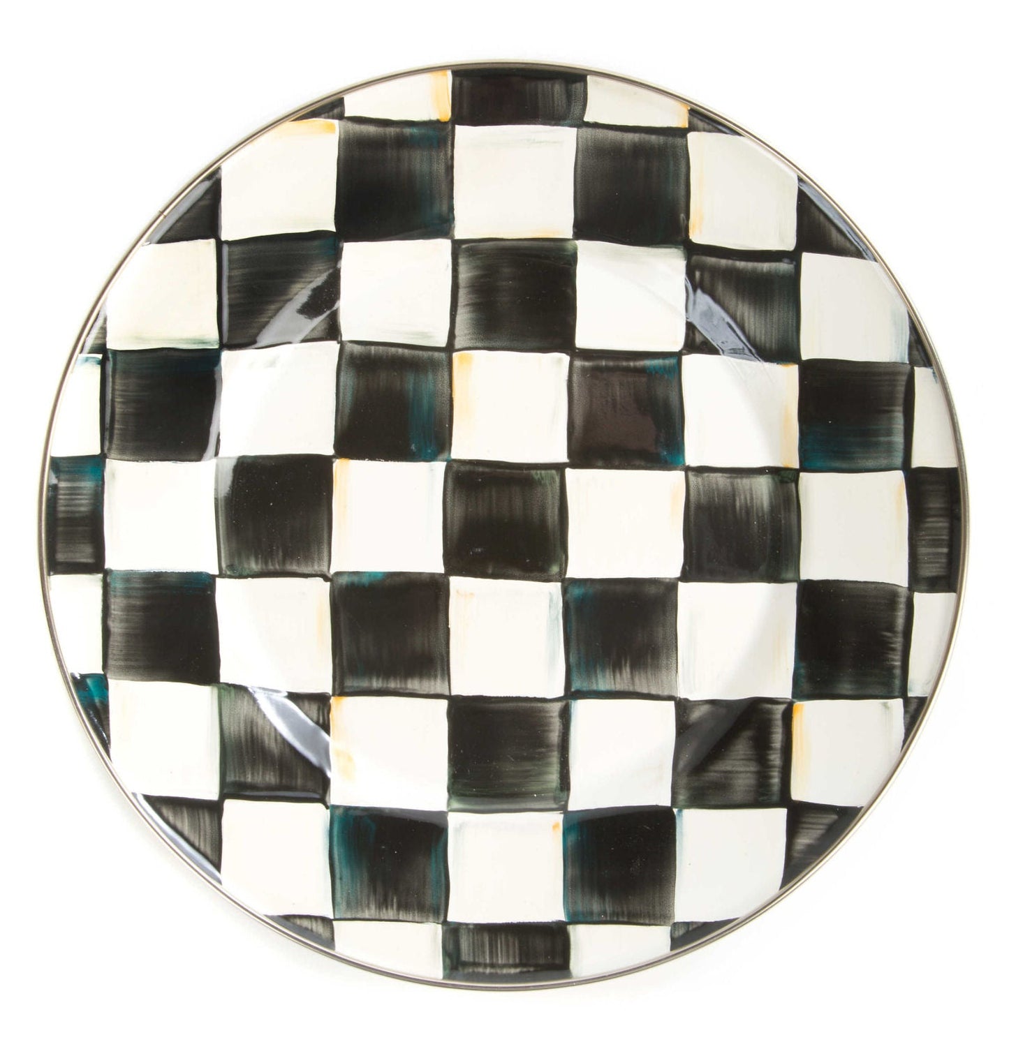 Luxury Dining - Courtly Check Enamel Dinner Plate by Mackenzie Childs - |VESIMI Design| Luxury and Rustic bathrooms online