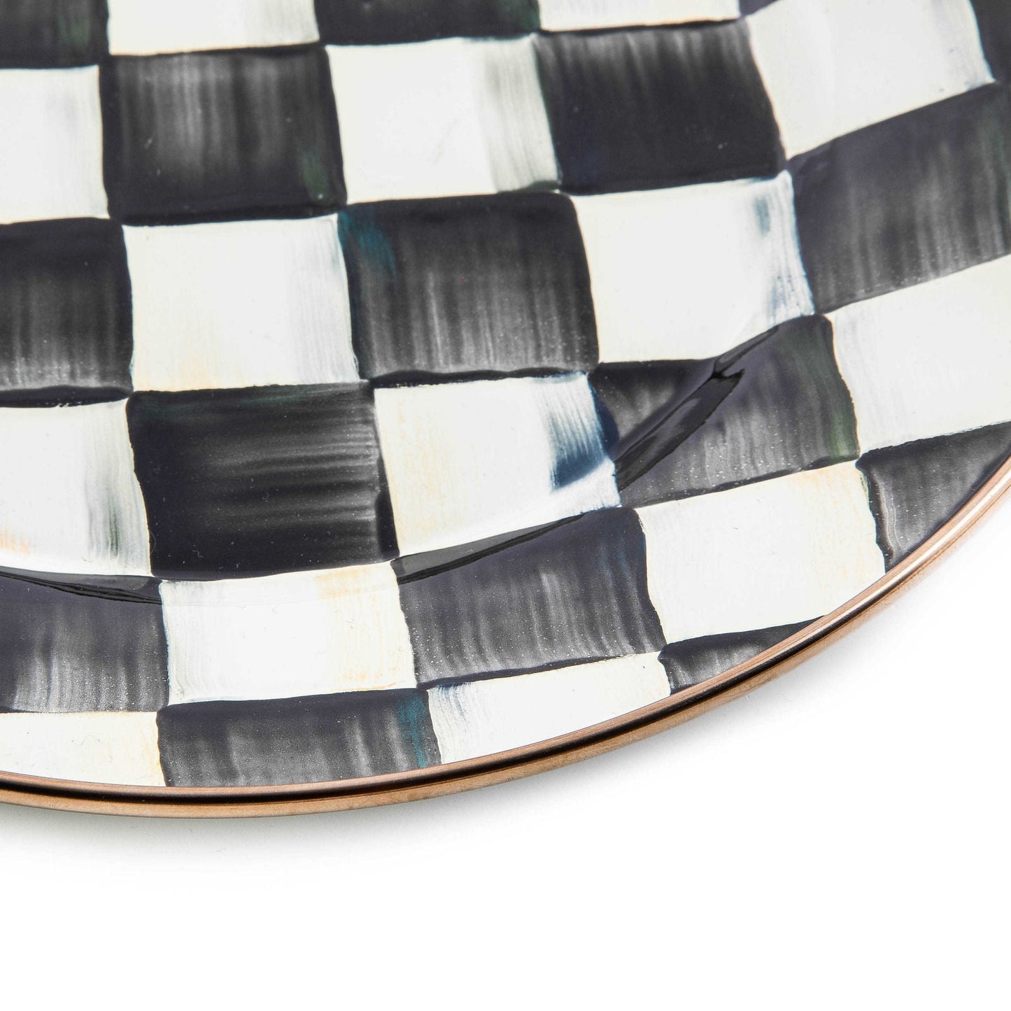 Luxury Dining - Courtly Check Enamel Dinner Plate by Mackenzie Childs - |VESIMI Design| Luxury and Rustic bathrooms online