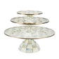 Luxury Dining Sterling Check Enamel Pedestal Platter - Small - |VESIMI Design| Luxury and Rustic bathrooms online