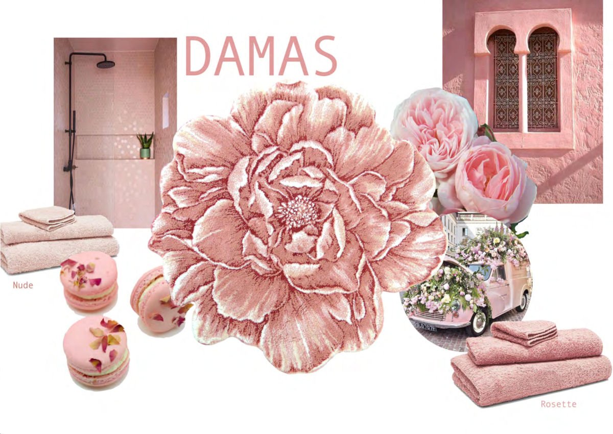 Luxury Egyptian Cotton bathroom rug DAMAS - |VESIMI Design| Luxury and Rustic bathrooms online