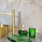 Luxury English Green Crystal Glass Toothbrush Tumbler Holder - |VESIMI Design|