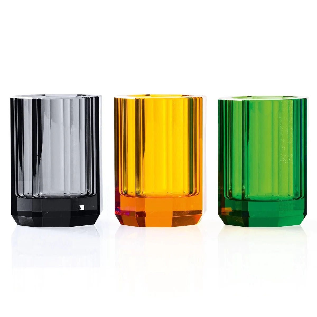 Luxury English GreenCrystal Glass Toothbrush Tumbler Holder - |VESIMI Design| Luxury Bathrooms & Deco