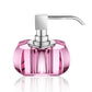 Luxury Glass Liquid Soap Dispenser in Chrome | Pink - |VESIMI Design|