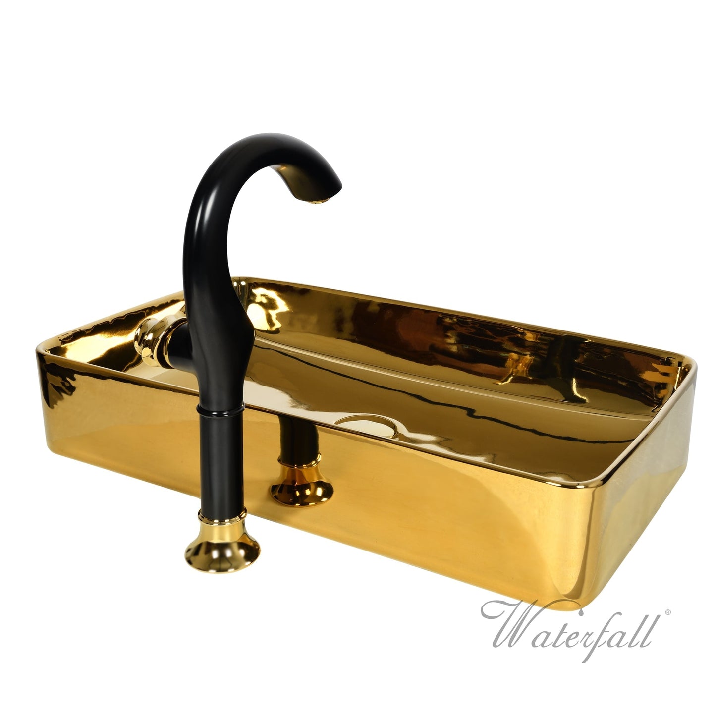 Luxury Gold Ceramic Sink and Single Handle Cairo Faucet Combo - |VESIMI Design| Luxury Bathrooms & Deco