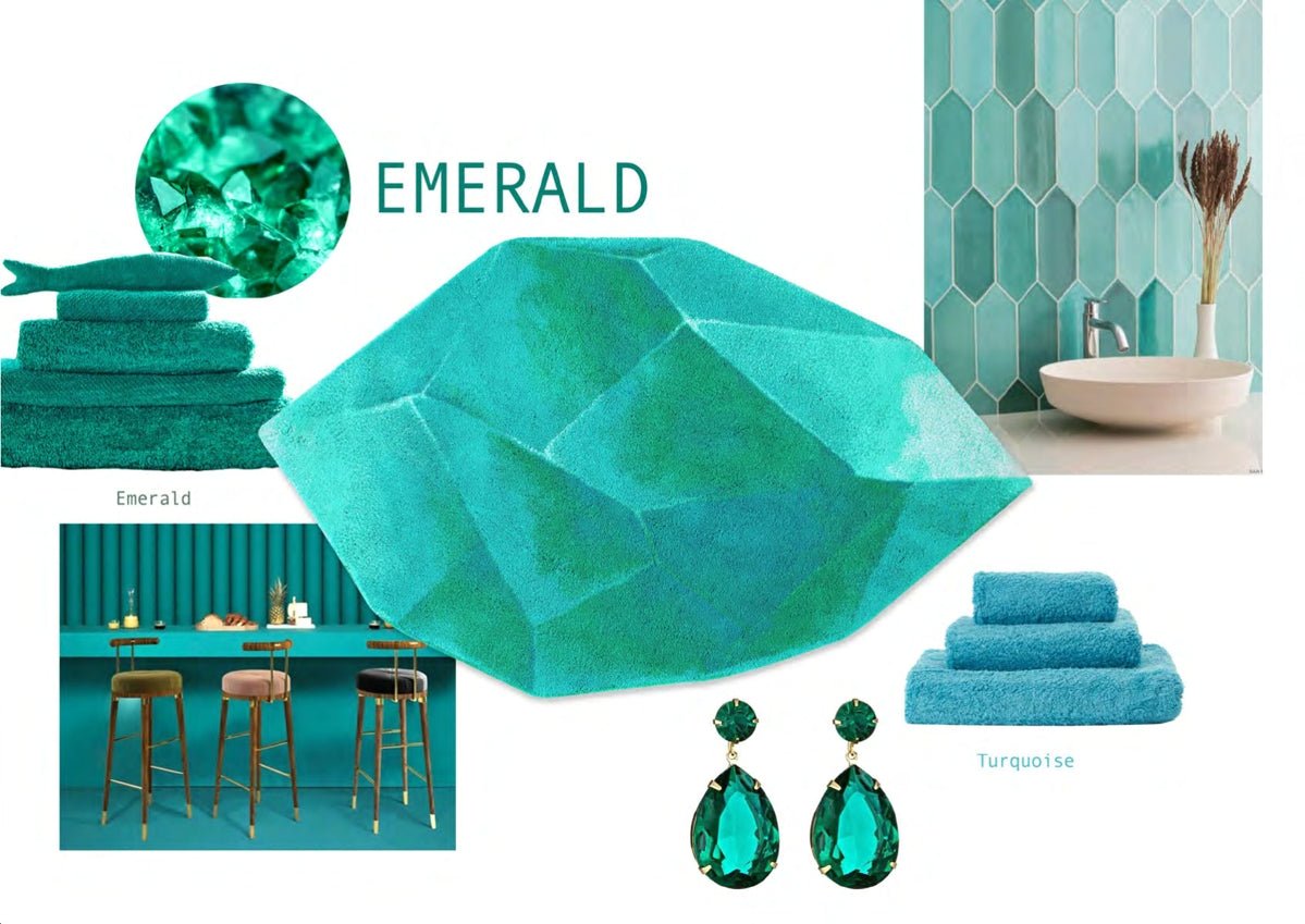 Luxury Green Bathroom Mat EMERALD - |VESIMI Design| Luxury and Rustic bathrooms online