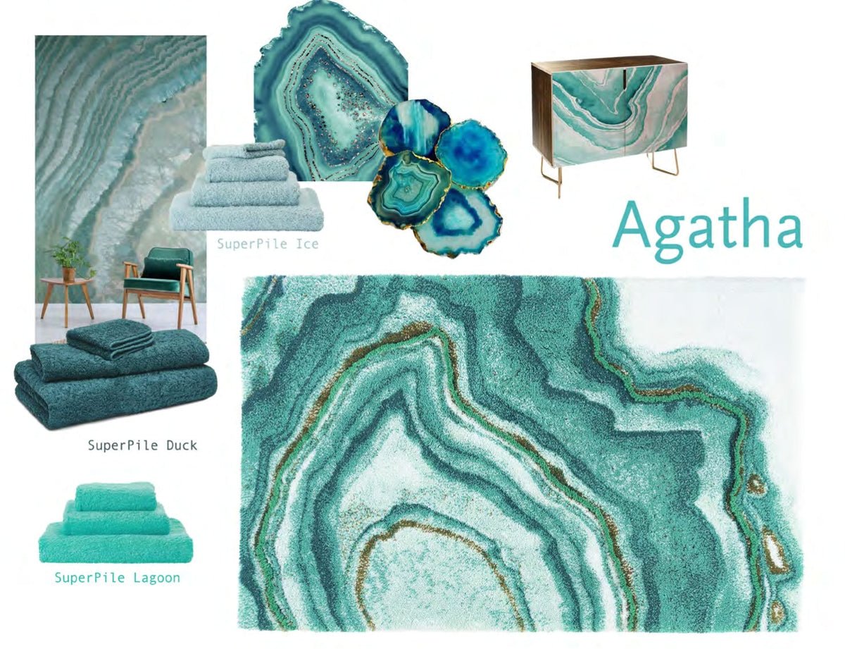 Luxury Green Color Bathroom Mat AGATHA - |VESIMI Design| Luxury and Rustic bathrooms online