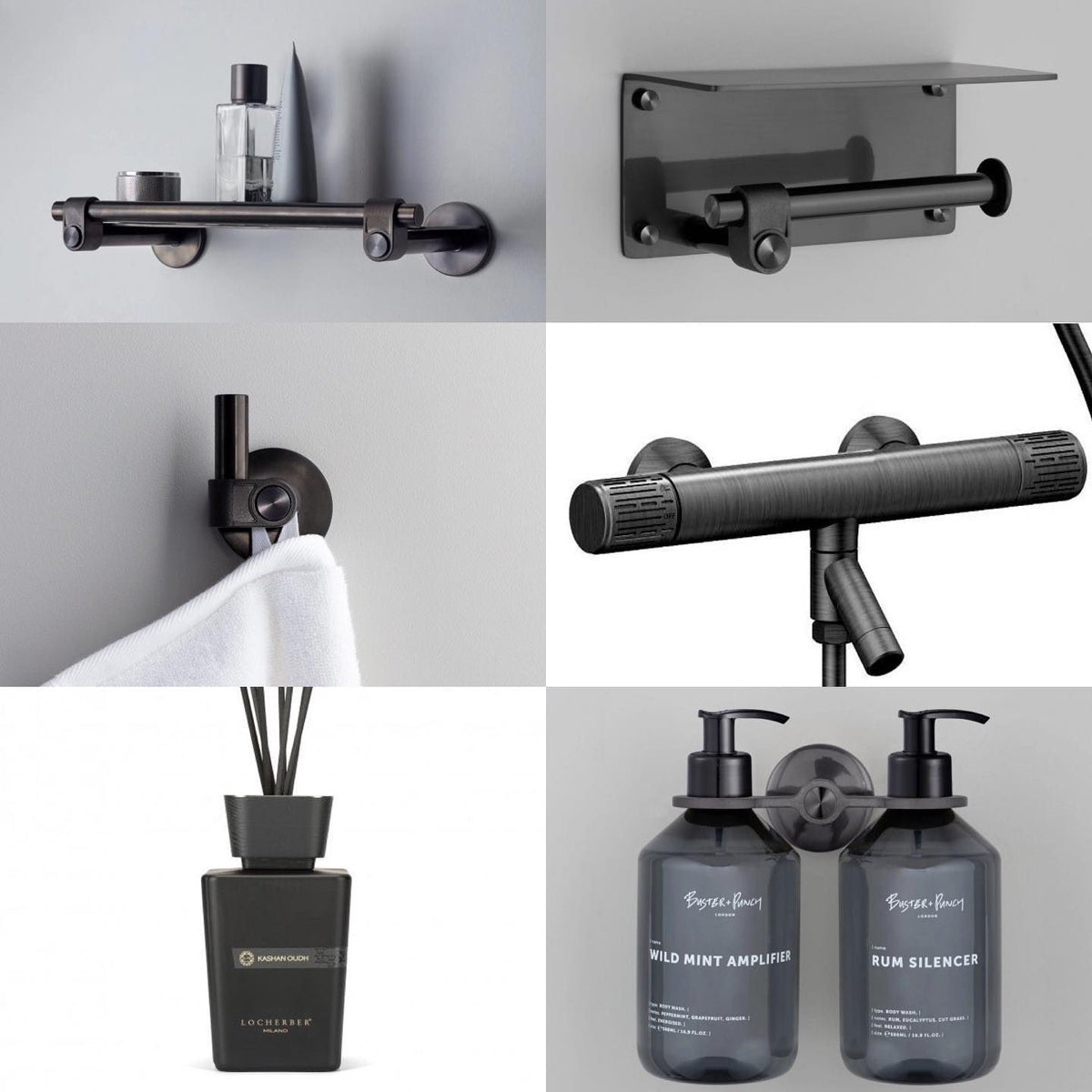 Luxury Gun Metal Thermostatic Bathtub Faucet with Handheld Shower - |VESIMI Design| Luxury and Rustic bathrooms online