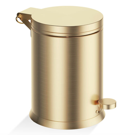 Luxury Matt Gold Bathroom Pedal Bin with Soft Close - |VESIMI Design| Luxury Bathrooms & Deco
