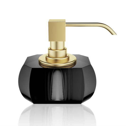 Luxury Matt Gold Black Crystal Glass Liquid Soap Dispenser | Anthracite - |VESIMI Design|