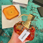 Luxury Matt Gold Crystal Liquid Soap Glass Dispenser | Amber - |VESIMI Design|