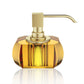 Luxury Matt Gold Crystal Liquid Soap Glass Dispenser | Amber - |VESIMI Design| Luxury and Rustic bathrooms online