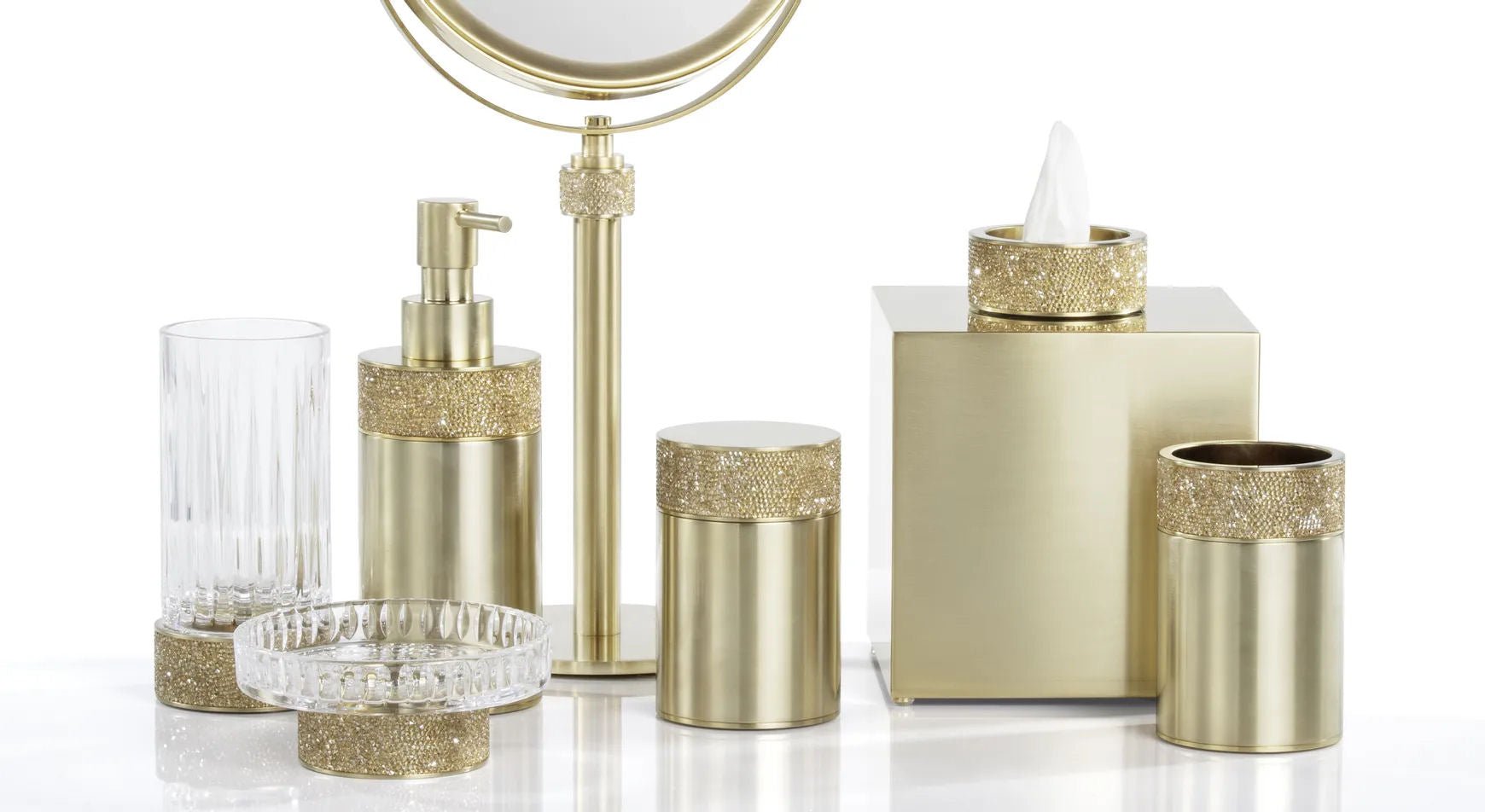 Luxury Matt Gold Swarowski® Crystal Soap Dispenser - |VESIMI Design|