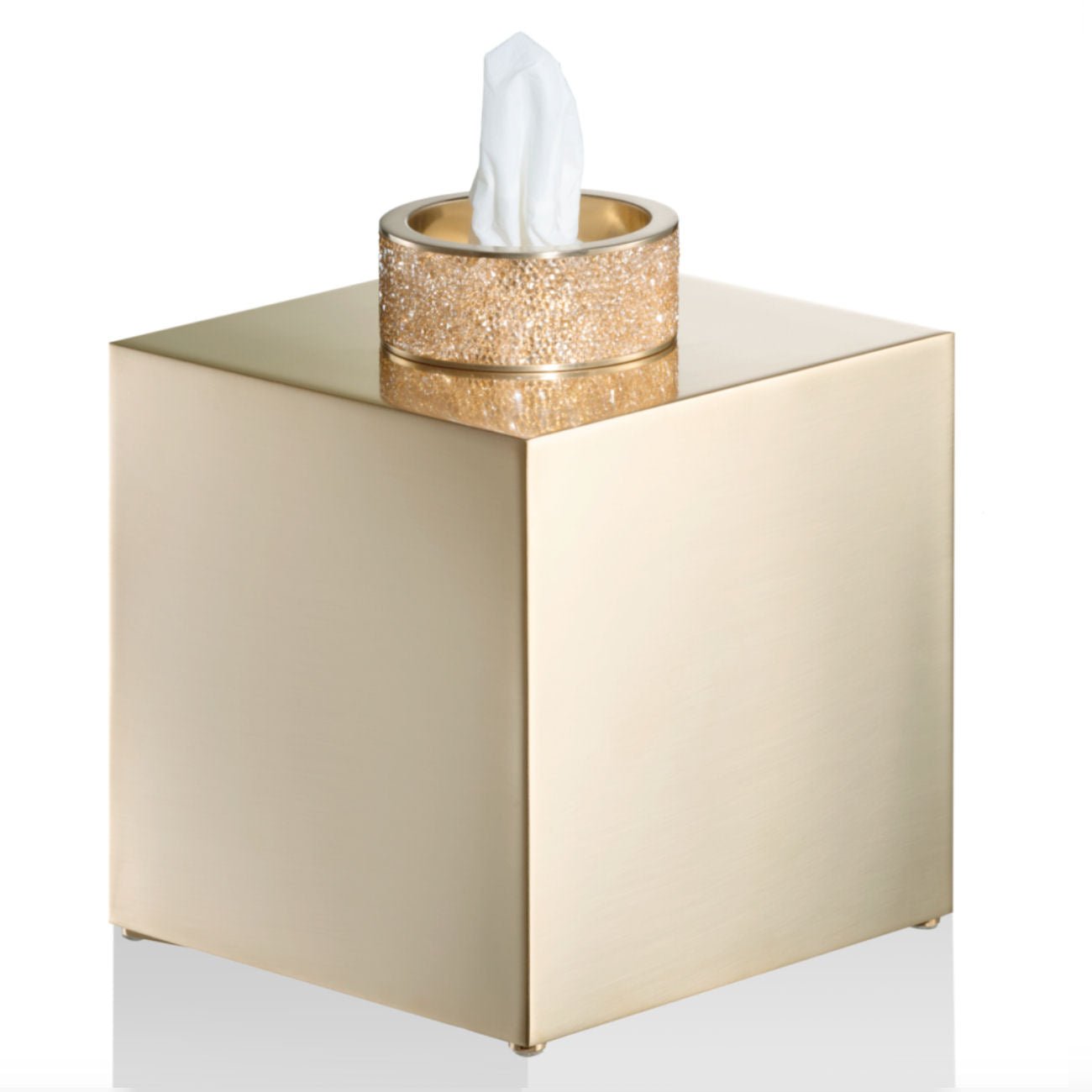 Luxury Matt Gold Tissue Box Swarowski® Crystal - |VESIMI Design|