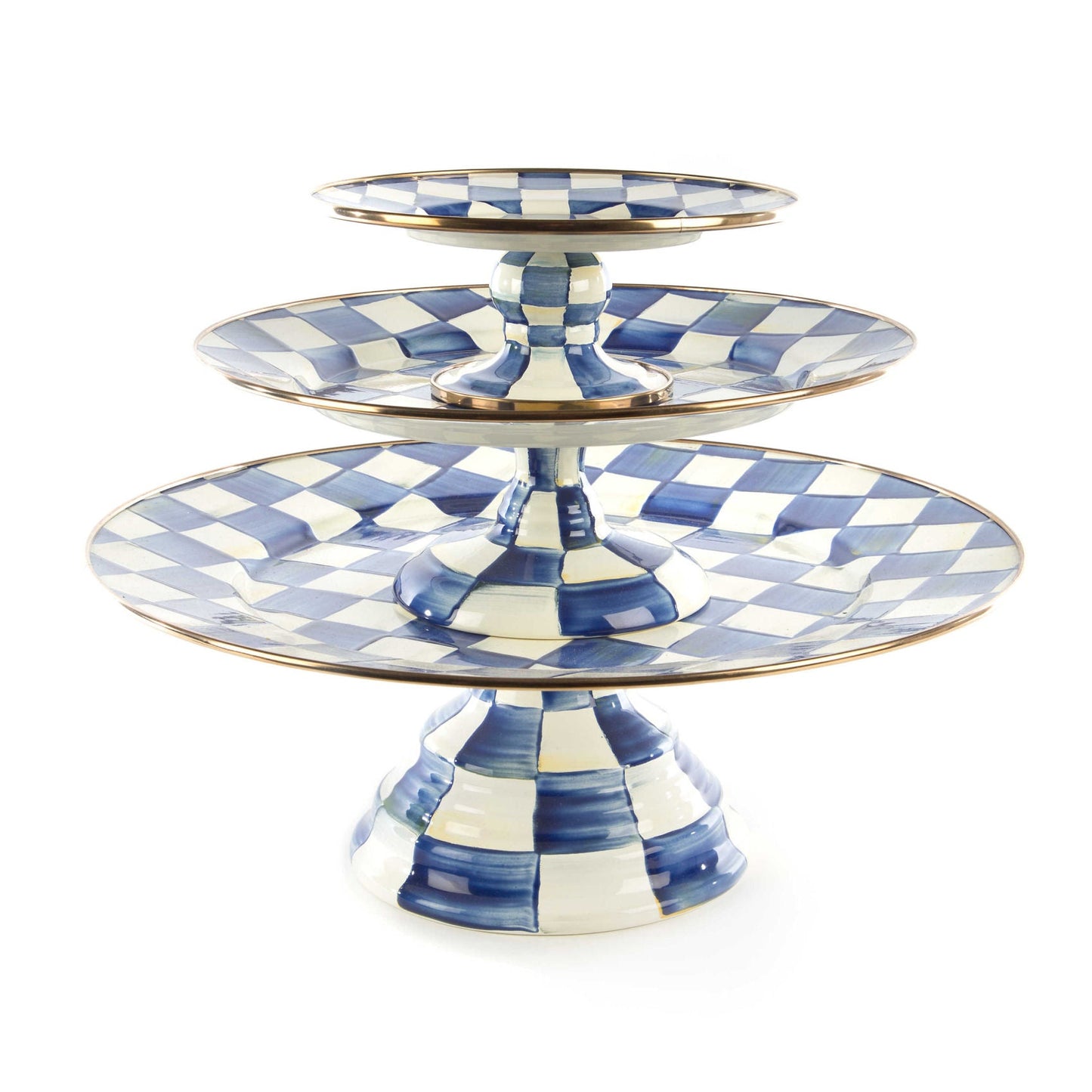 Luxury Royal Check Enamel Dining Pedestal Platter - Small - |VESIMI Design| Luxury and Rustic bathrooms online