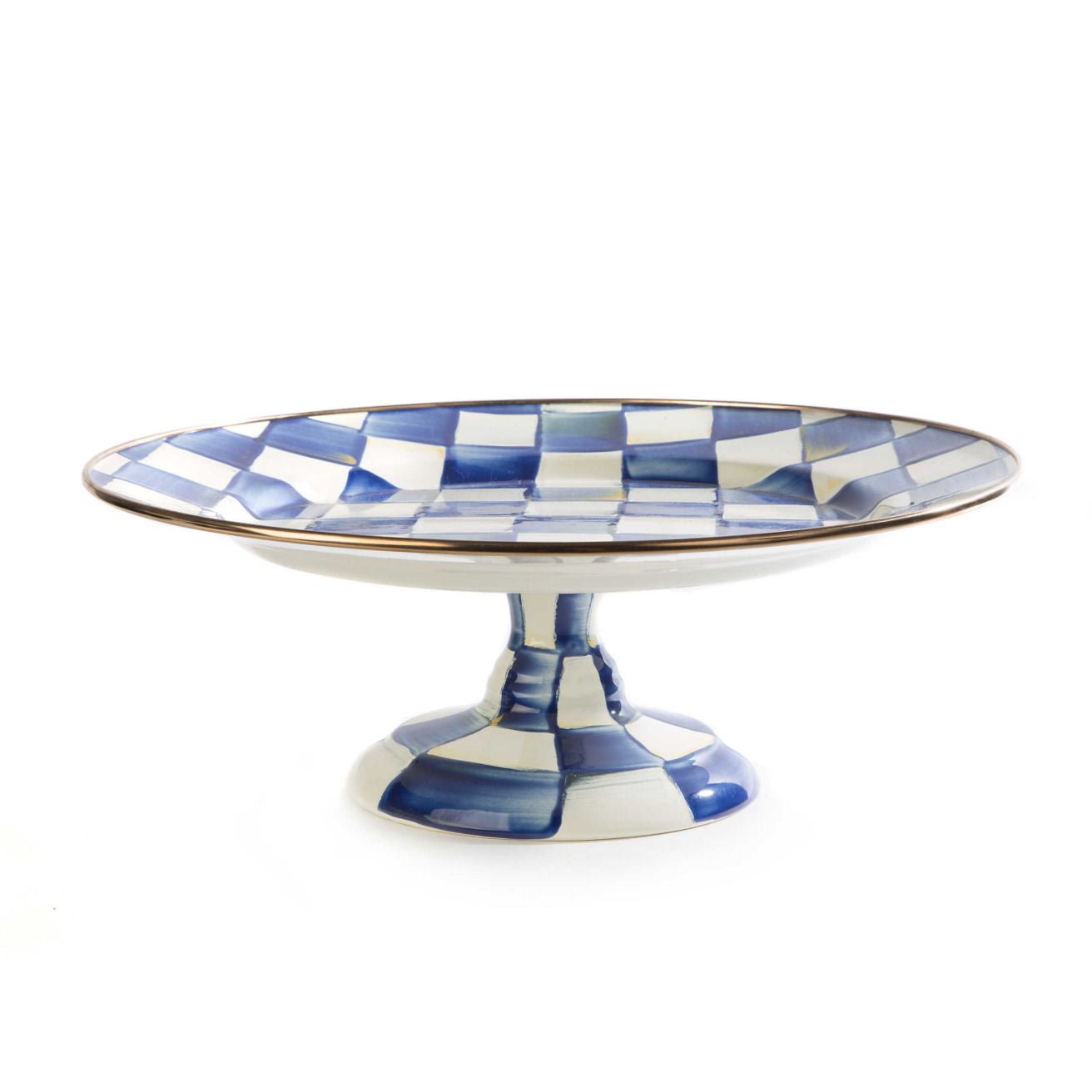 Luxury Royal Check Enamel Dining Pedestal Platter - Small - |VESIMI Design| Luxury and Rustic bathrooms online