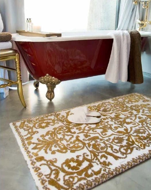 Abyss Perse Rug Luxury Silver Bathroom Rug PERSE Platinum – |VESIMI Design|