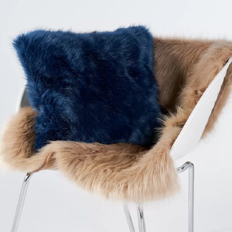 Luxury Soft Fur Faux Blue Sheepskin - Midnight Wolf - |VESIMI Design| Luxury and Rustic bathrooms online