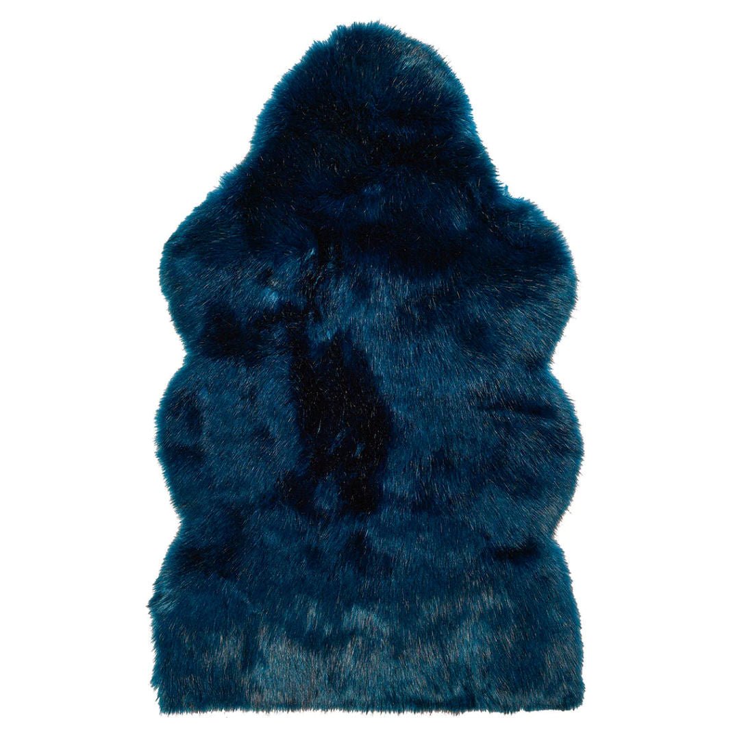 Luxury Soft Fur Faux Blue Sheepskin - Midnight Wolf - |VESIMI Design| Luxury and Rustic bathrooms online