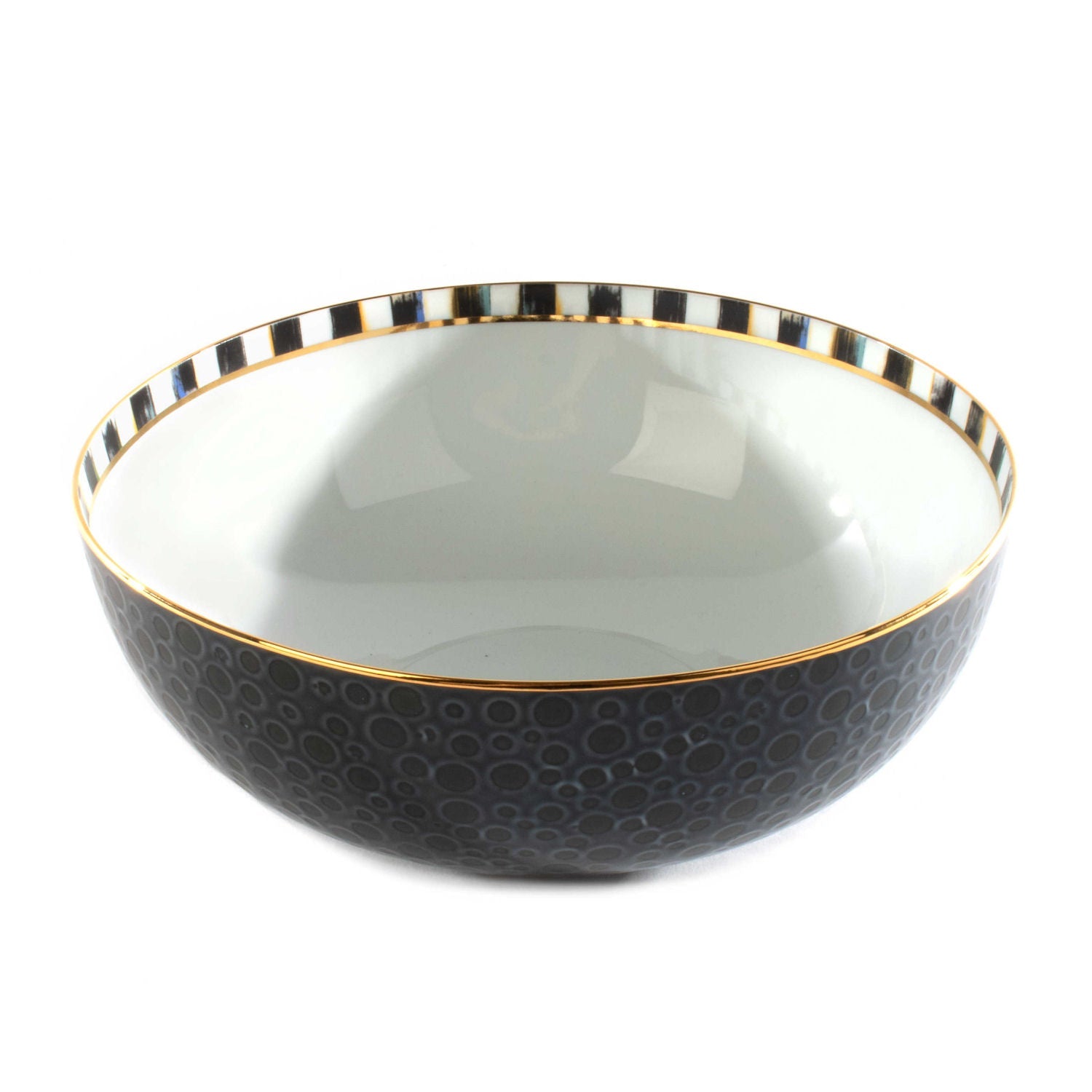 Luxury SoHo Serving Bowl by Mackenzie-Childs - Midnight - |VESIMI Design| Luxury and Rustic bathrooms online