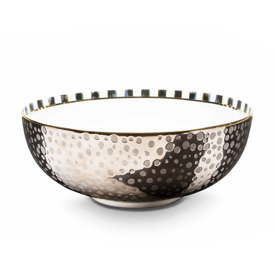 Luxury SoHo Serving Bowl by Mackenzie-Childs - Platinum - |VESIMI Design| Luxury and Rustic bathrooms online