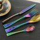 Luxury Stainless Steel Design Rainbow Cutlery - 4 sets - |VESIMI Design| Luxury and Rustic bathrooms online