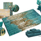 Luxury Turquoise Egyptian Cotton Rug LI - |VESIMI Design| Luxury and Rustic bathrooms online