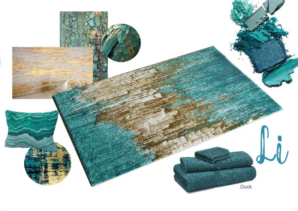 Luxury Turquoise Egyptian Cotton Rug LI - |VESIMI Design| Luxury and Rustic bathrooms online