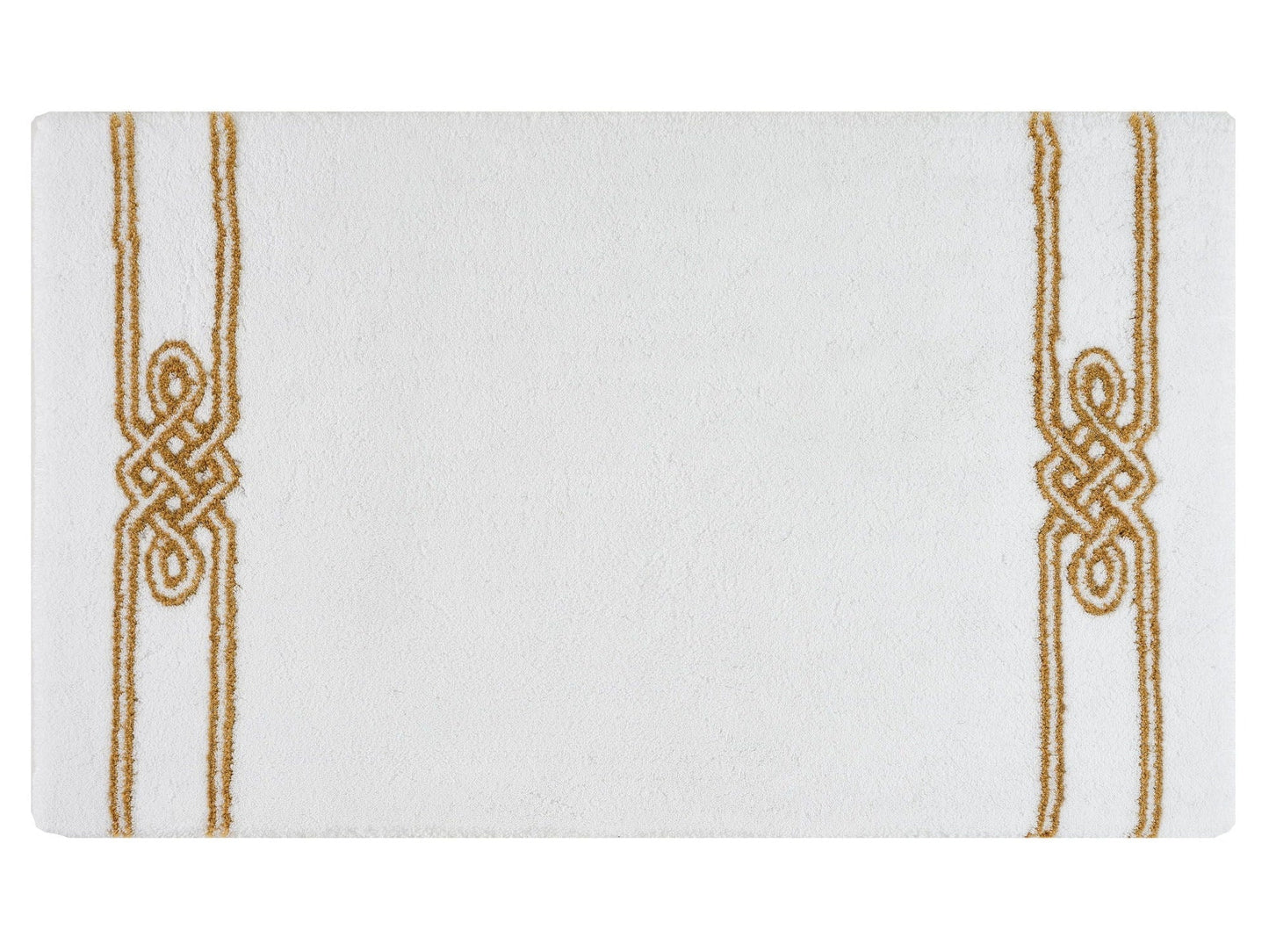 Luxury White and Gold SPENCER bath rug - |VESIMI Design|