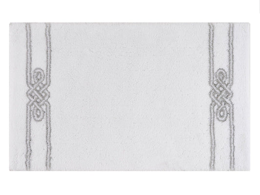 Luxury White and Silver SPENCER bath rug - |VESIMI Design|