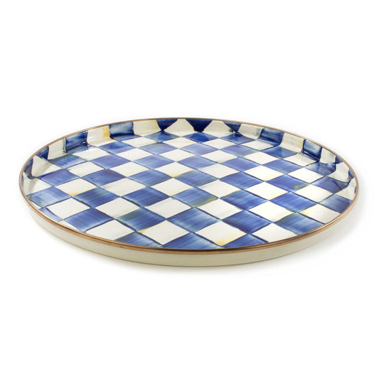 MacKenzie-Check Royal Check Round Tray - |VESIMI Design|