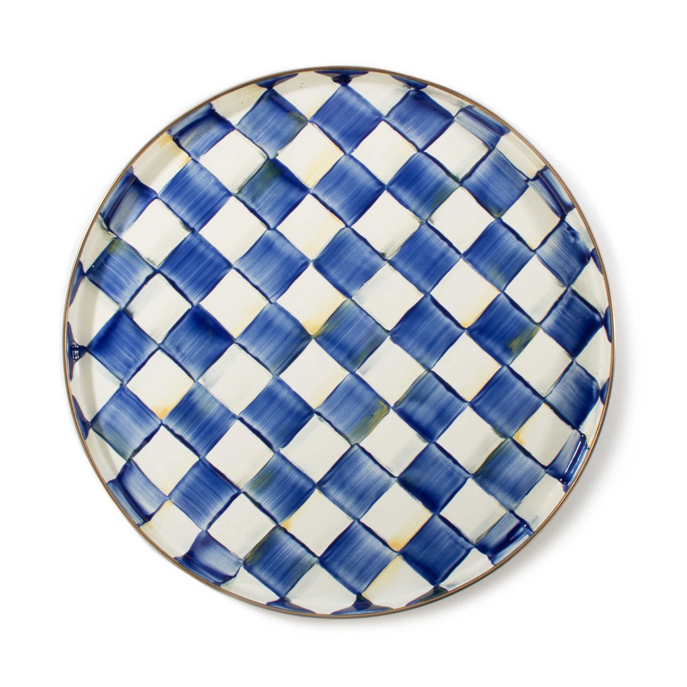 MacKenzie-Check Royal Check Round Tray - |VESIMI Design|