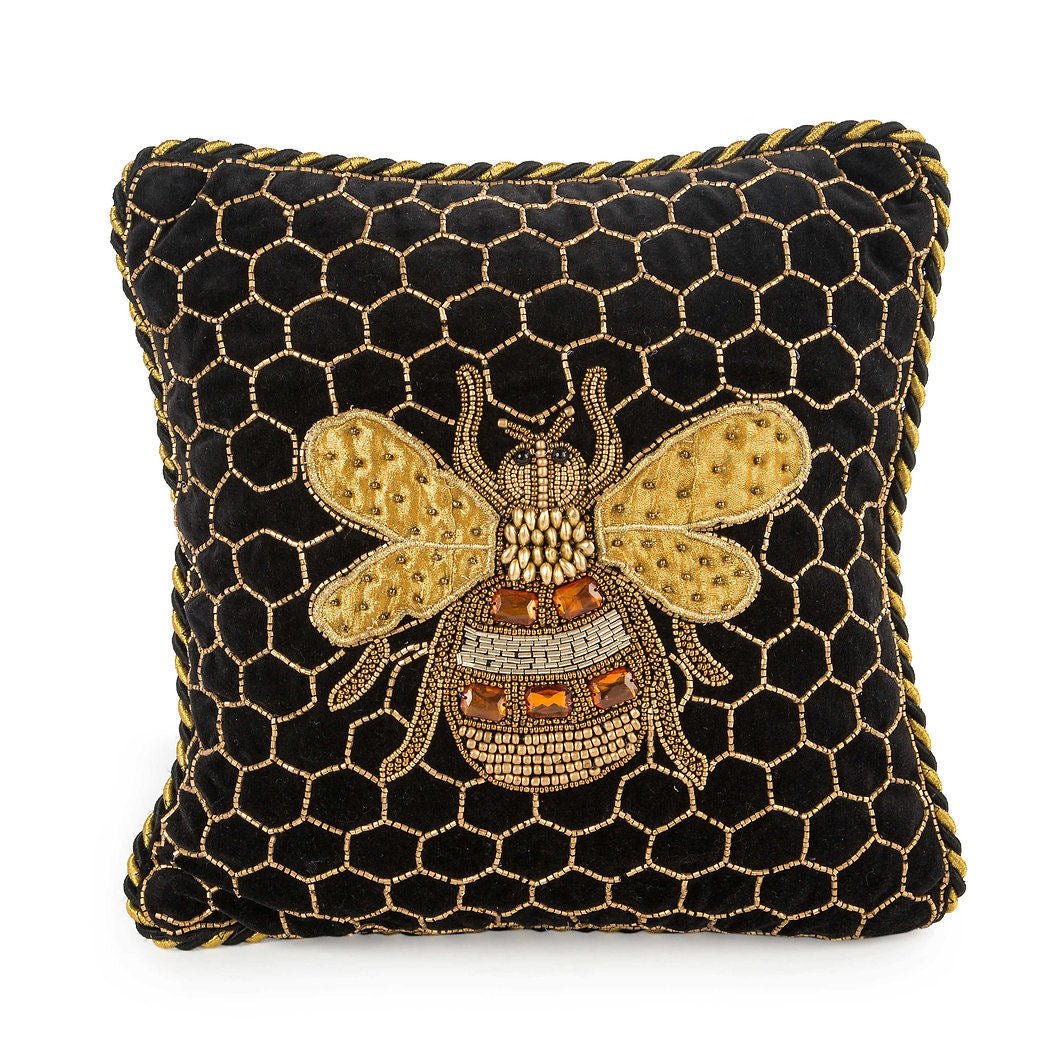 Mackenzie-Childs Black Queen Bee Pillow - |VESIMI Design|