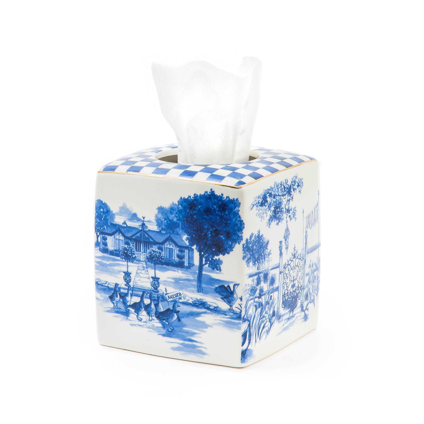 Mackenzie-Childs Royal Toile Boutique Tissue Box Cover - |VESIMI Design|