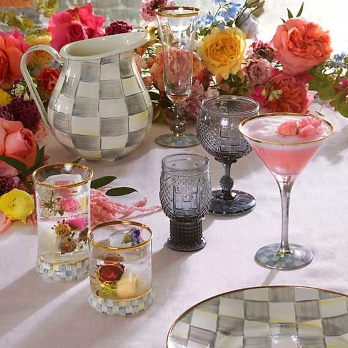 MacKenzie Childs Sterling Check Martini Glass – |VESIMI Design|