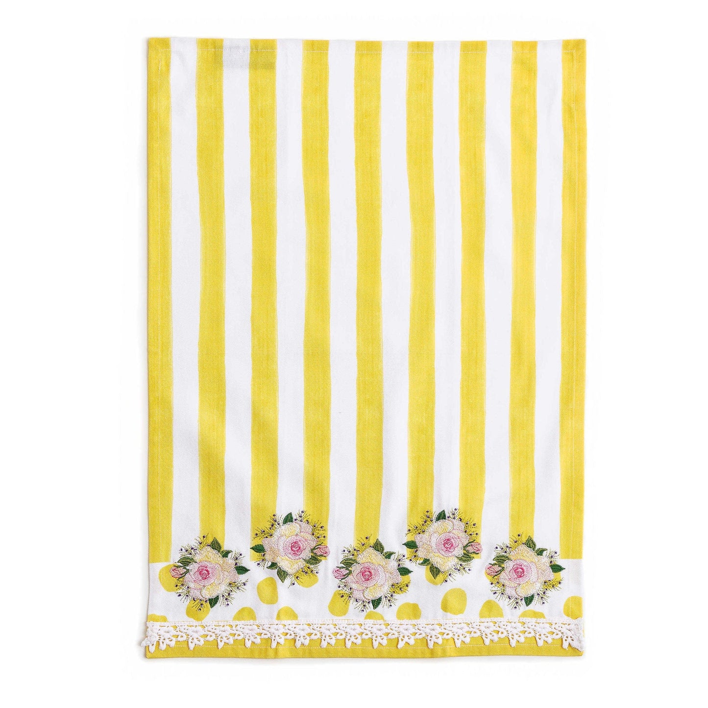 Mackenzie-Childs Wildflowers Dish Towel - Yellow - |VESIMI Design|