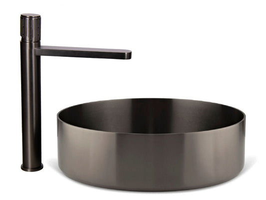 Metal Sink Combo with Gun Metal Faucet for Luxury Grey Bathroom - |VESIMI Design| Luxury and Rustic bathrooms online