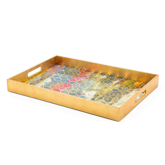 Mosaic Abstract Lacquer Tray - |VESIMI Design|