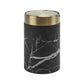 Natural Stone Cosmetic bin with swing lid NERO BLACK - |VESIMI Design| Luxury and Rustic bathrooms online