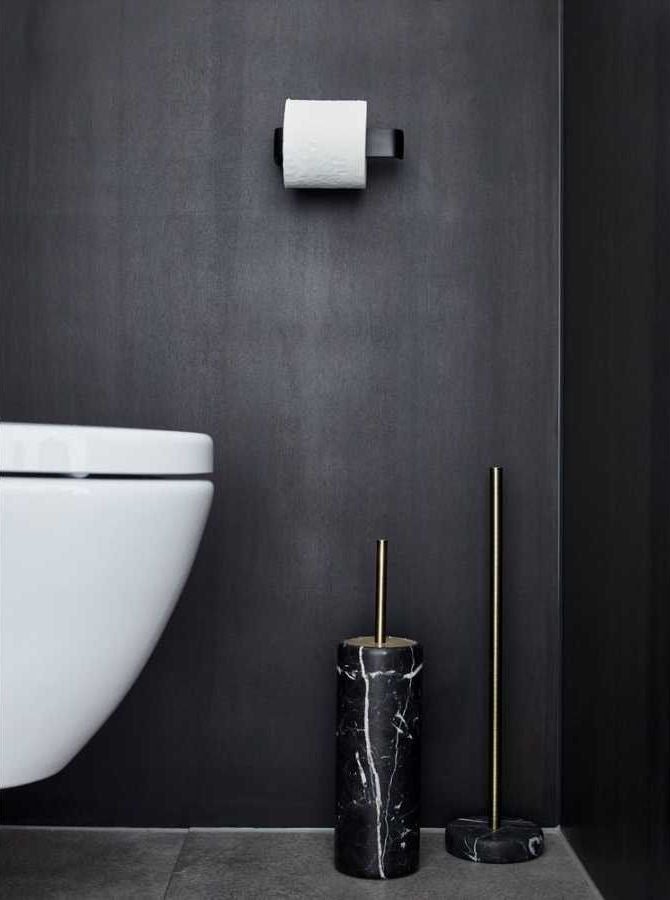 Nero Black Marble Toilet Brush Holder - |VESIMI Design|