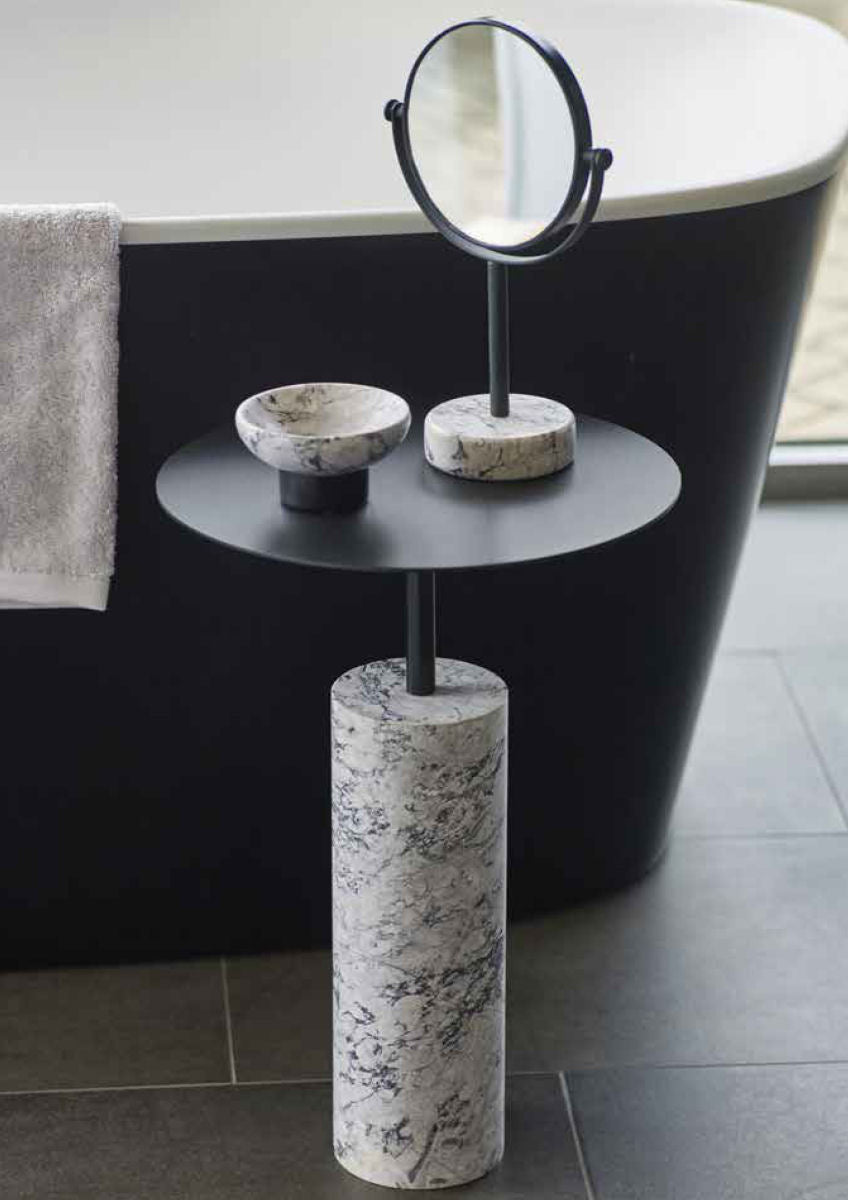 Nero Collection White Marble Side Table - |VESIMI Design|